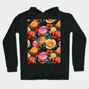 #1 Floral Pattern. Roses Flower Pattern. Hoodie